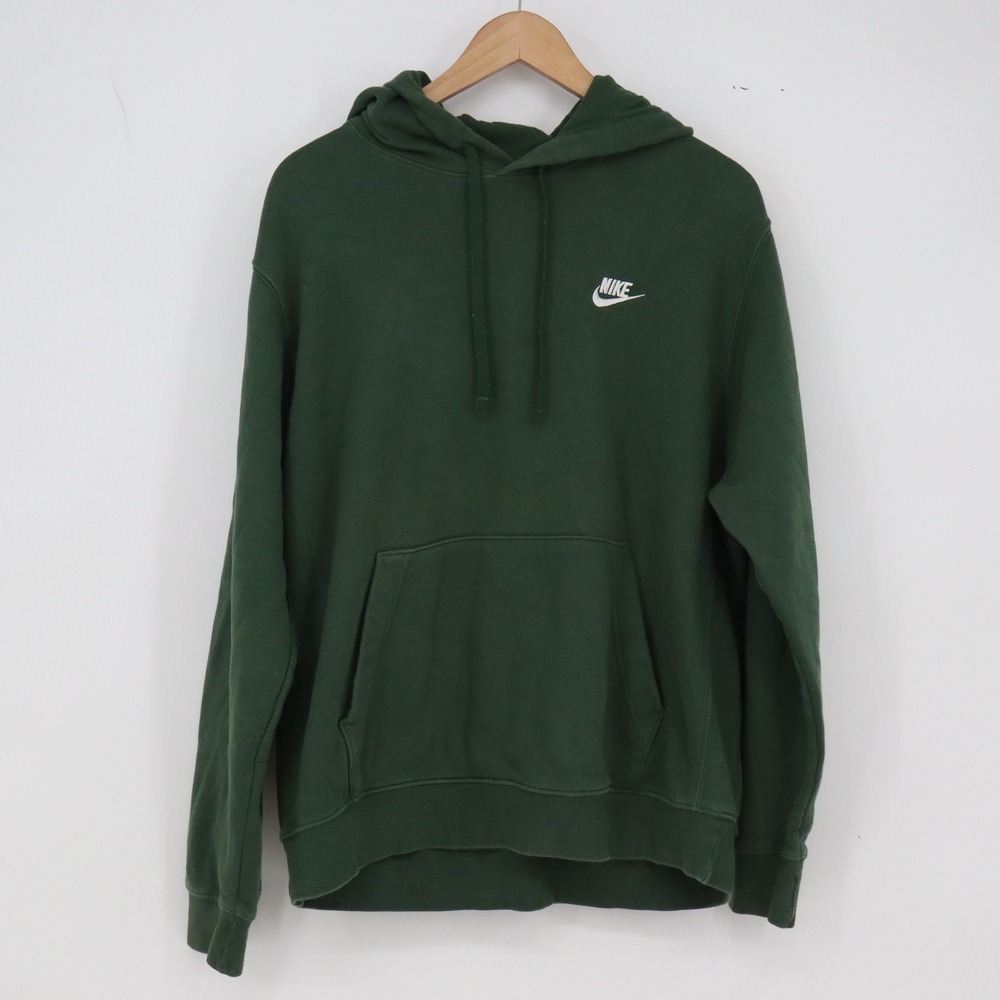 Nike Hoodie Mens Large Pullover Forest Green Embroidered Futura Logo Excellent